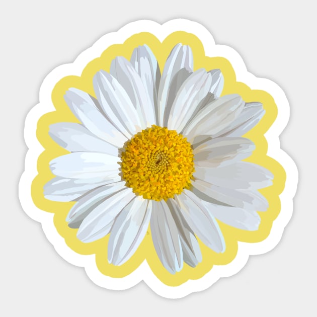 Marguerite on yellow Sticker by A_using_colors